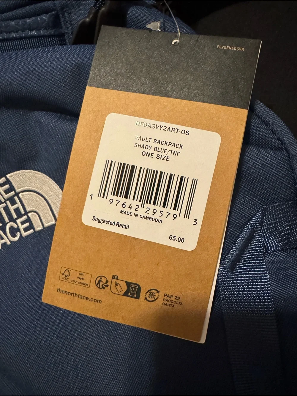 NWT! North Face Vault Everyday Laptop Backpack Commuter Travel Bag in Shady Blue